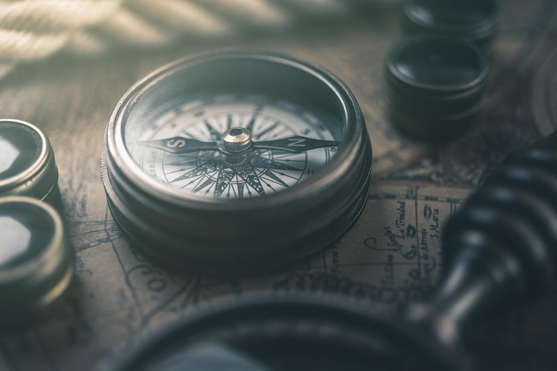 Antique Map and Compass